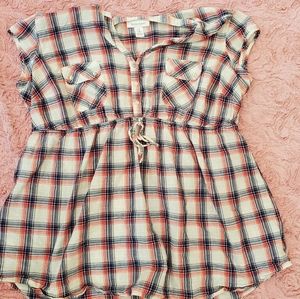 Motherhood maternity plaid shirt